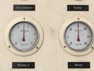 Gauge panel Low-poly 3D model