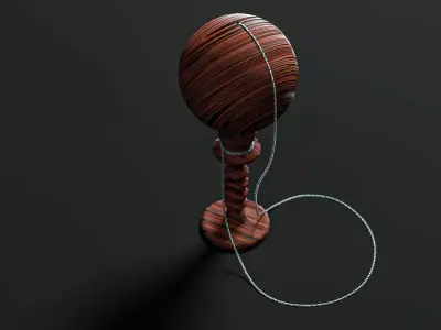 Vintage Cup-and-Ball Toy 3D model
