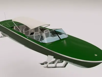 Hydrofoil boat Volga 3D model