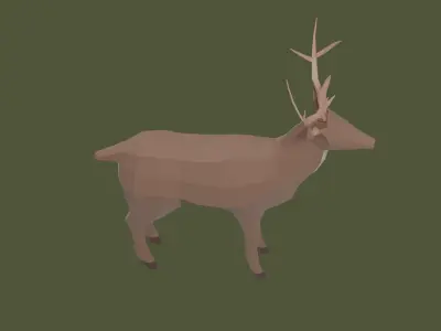 Stylized lowpoly DEER Low-poly 3D model