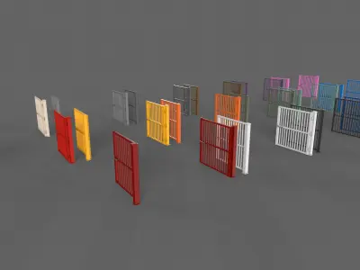PBR Metal Gate C6 Low-poly 3D model