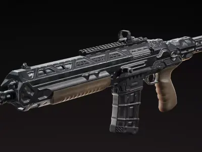 Rifle gun Low-poly 3D model