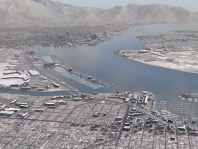 Military Naval Base Low-poly 3D model