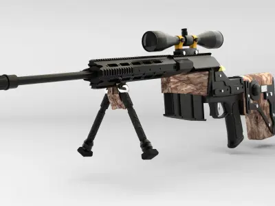 Gun 3D Lowpoly Model  3D model