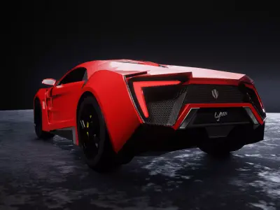 Lykan HyperSport Game Ready Rigged Car 3D Model No Interior Low-poly 3D model