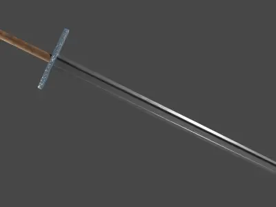 Langsax sword with Grossmesser handle Low-poly 3D model