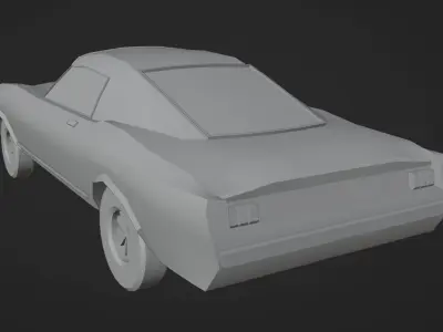 Low Poly Car orange Free low-poly 3D model