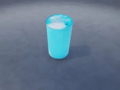 Low Poly Blue Barrel 3D Model Low-poly 3D model