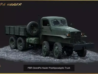 GrandPa PostApocalyptic Truck Collection-Rigging-GameReady 3D Model Pack