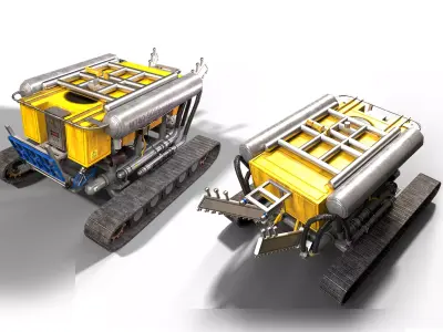 Subsea Cable Trencher Low-poly 3D model