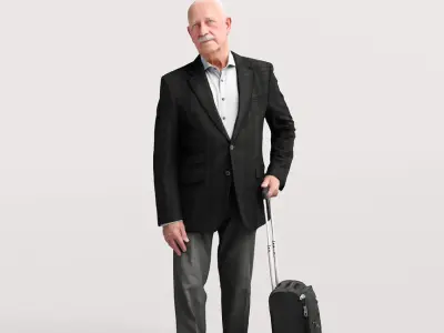 Humano Traveling Man with suitcase 2206-12 3D model
