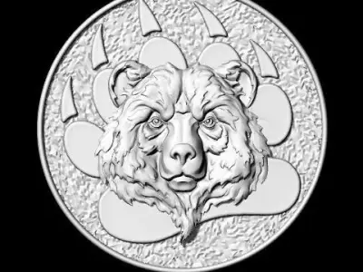 Angry Bear Paw Pendant  Wildlife Animal Jewelry bear head  3D print model