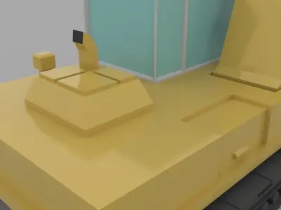 Excavator Low Poly Model construction crane Low-poly 3D model