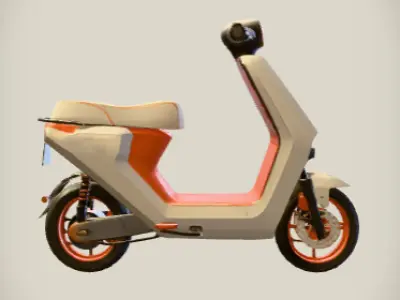 Modern electric scooter  Low-poly 3D model