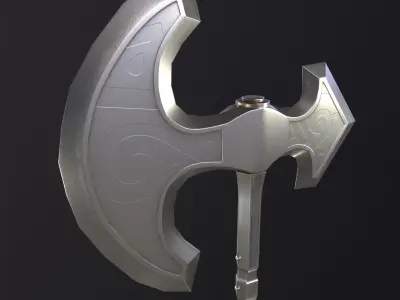 Battle axe game-ready Low-poly 3D model