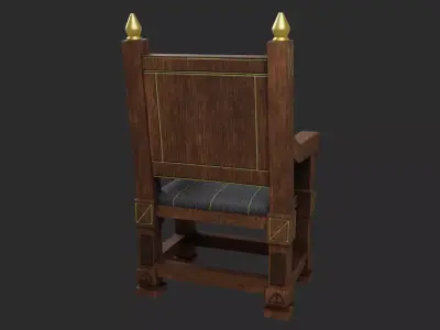 Medieval Chair Low-poly 3D model