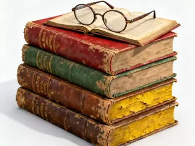 Vintage Leather Book Stack 3D Model  Antique Library Prop Low-poly 3D model