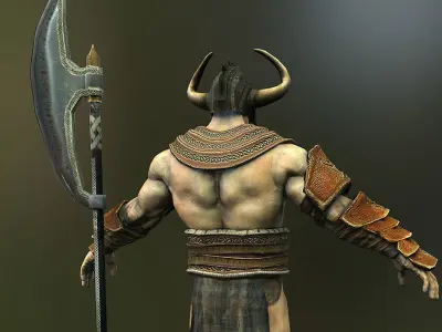 Barbarian KING Low-poly 3D model