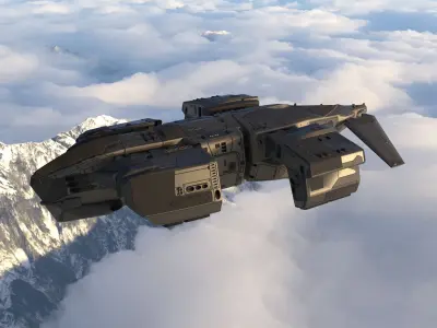 Sci Fi Spaceship Low-poly 3D model buy