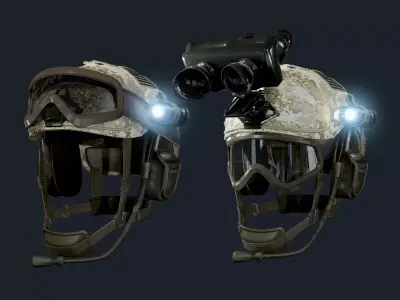 Military Helmet 02 Game Ready Low-poly 3D model