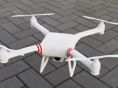 Drone with a camera Low-poly 3D model