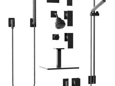 Collection Faucets shower bathroom 01 3D Model Pack