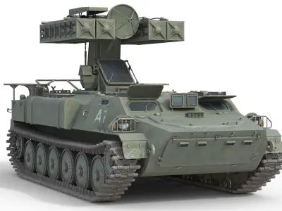 9K35 Strela 10 Vehicle Mounted SAM Low-poly 3D model