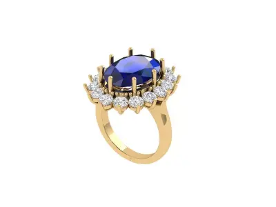 Oval Art Deco Ring 3D print model 11
