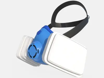 Safety Respiratory Mask Low-poly 3D model