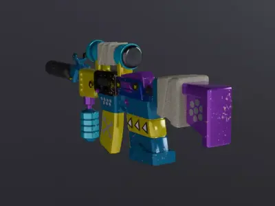 Low Poly M16-Style Rifle 3D Model  Game Ready PBR 3D model
