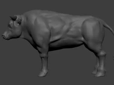 Realistic Bull 3D Model Low-poly 3D model