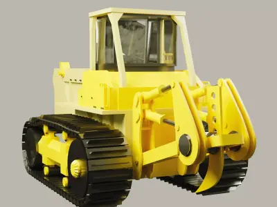 bulldozer truck Low-poly 3D model from CGTrader