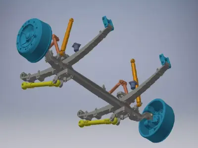 truck suspension system 3D model