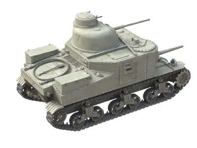 M3 Lee American Medium Tank Low-poly 3D model