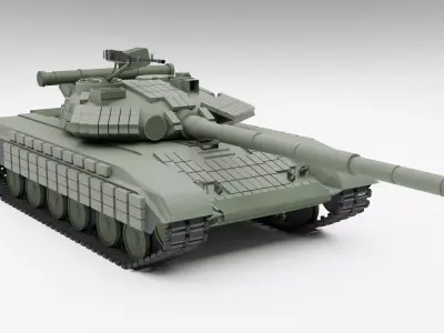 T-64 BV MBT Low-poly 3D model