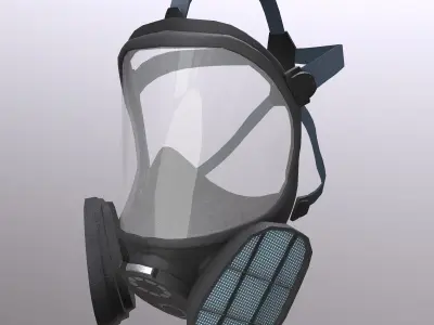Gas Full Face Mask Respirator Low Poly  Low-poly 3D model
