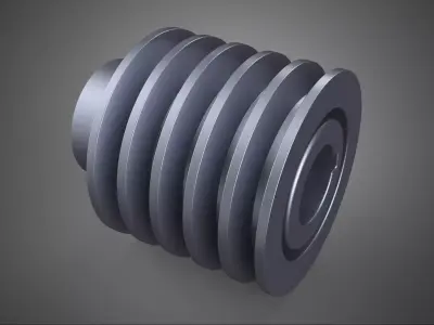 STANDARD 5 FIVE QUINTUPLE GROOVE TRACK PULLEY SHEAVE WHEEL BELT 3D model