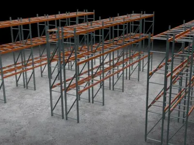 Warehouse storage steel 3D model purchase