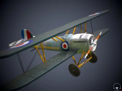 Two ww1 planes German British 3D Model Pack