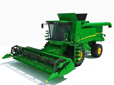Green Combine Harvester 3D model
