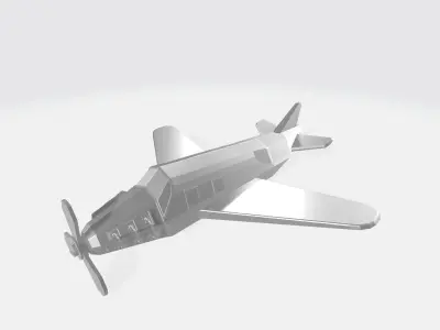Plane with propeller  Low-poly 3D model
