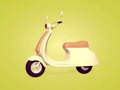 Cartoon Scooter Low-poly 3D model