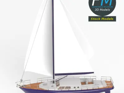 Regatta sailboat 3D model