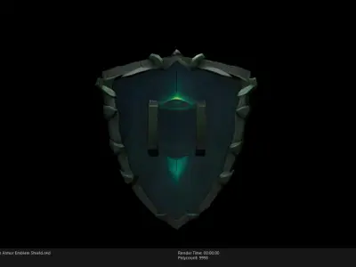 Low Poly Stylized Alien Armor Emblem Shield Low-poly 3D model