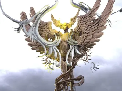 Dantes Arch Winged Lust ascention statue  3D model