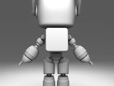 Cute Robot Low-poly 3D model 12