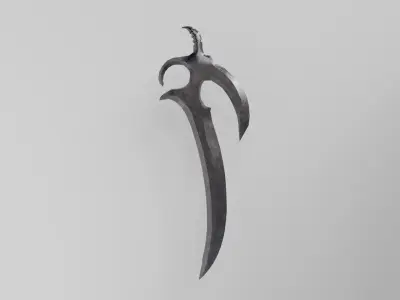 3D Low Poly Unqiue Assassin Medieval Knife Low-poly 3D model