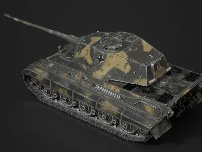tiger 2 tank 3D model purchase