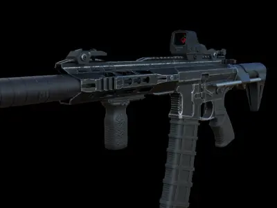 Big Silencer Low-poly 3D model