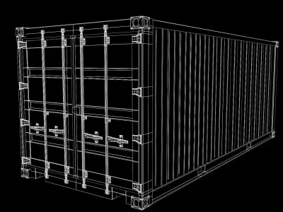 3D Container shipping Low-poly 3D model
